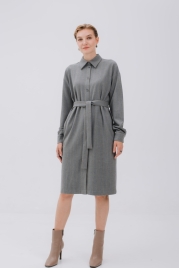 Платье серое в полоску