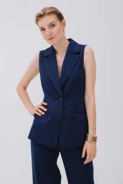 Жилет удлиненный в синем цвете