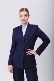 Синий жакет приталенного кроя