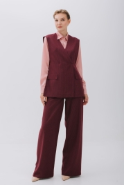 Жилет бордовый в полоску