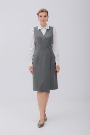 Серый сарафан в полоску