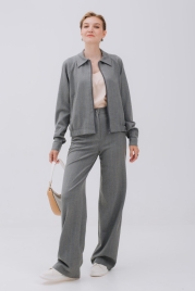 Бомбер серый на молнии