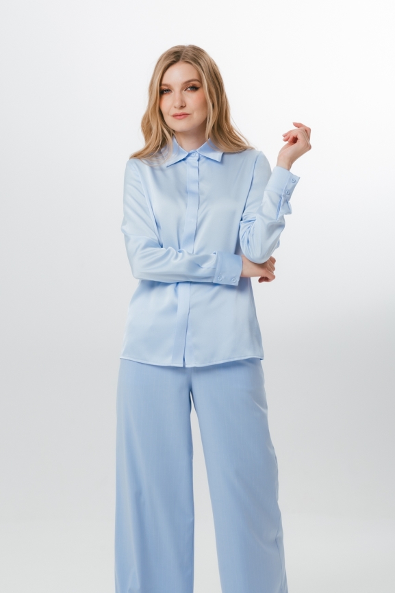 Блузка в голубом цвете фото 3