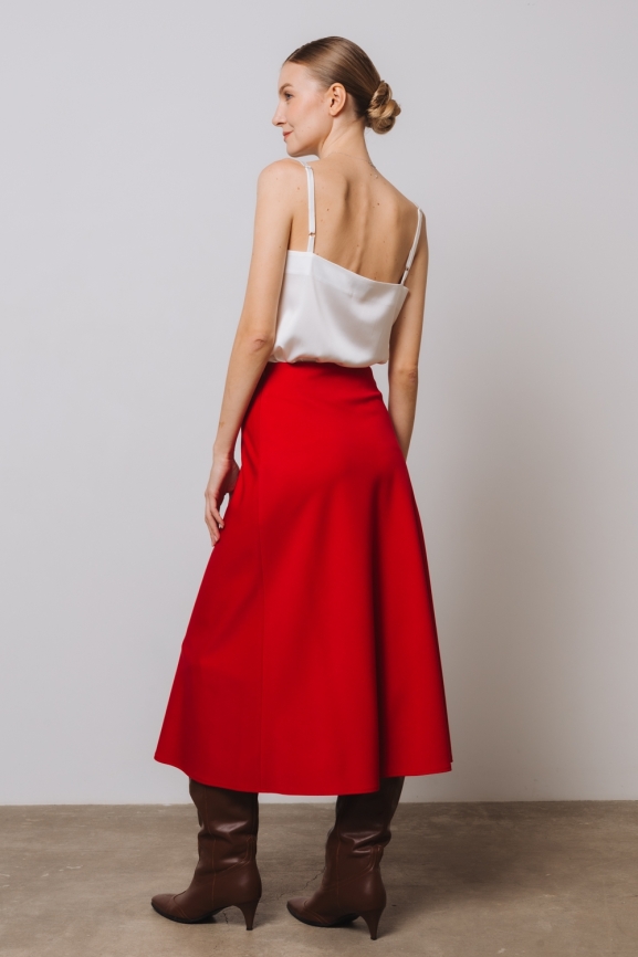 Юбка в красном цвете фото 5