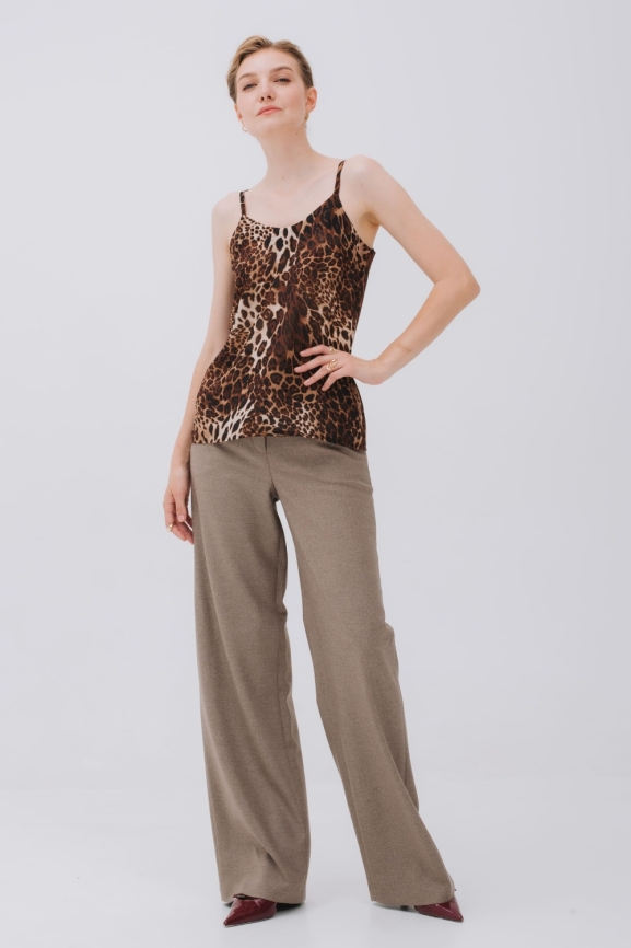 Топ леопардовый на тонких бретельках  фото 2