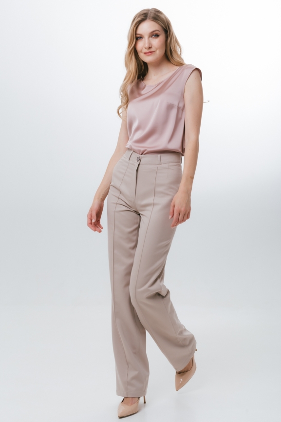 Топ атласный пудровый фото 2