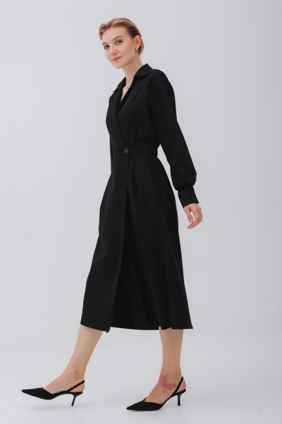 Черное платье-рубашка фото 1