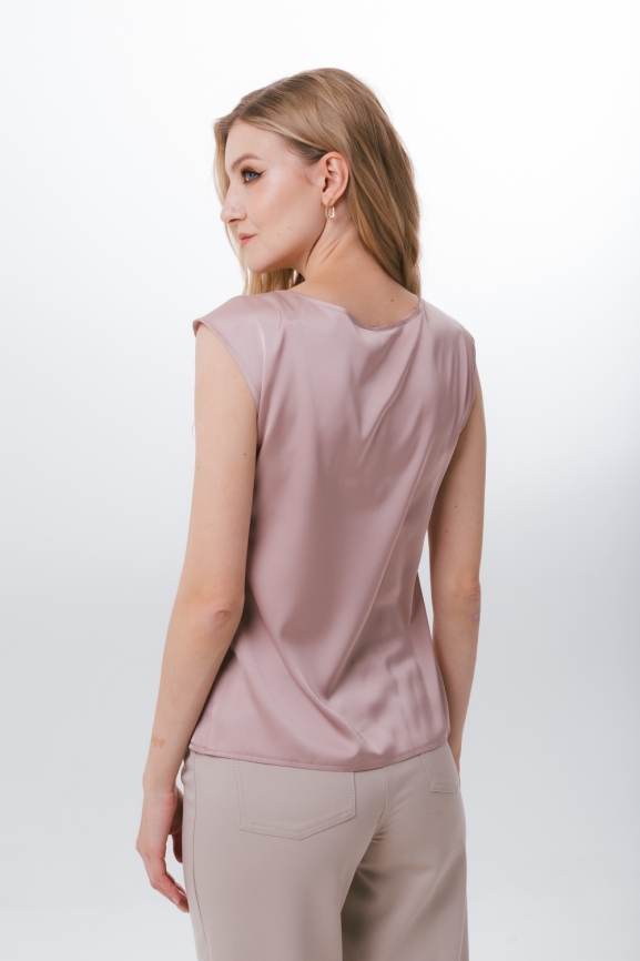 Топ атласный пудровый фото 4