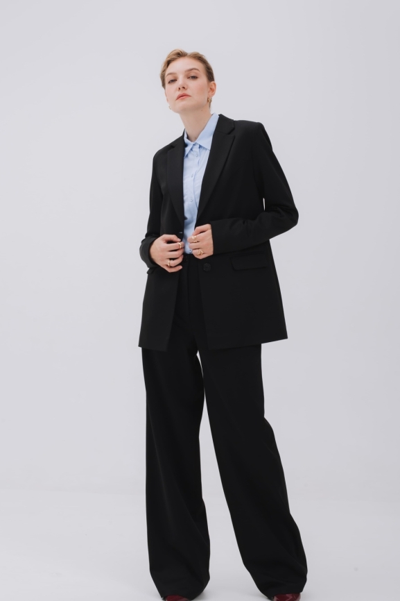 Жакет черный oversize фото 2