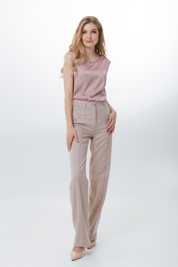 Топ атласный пудровый фото 3