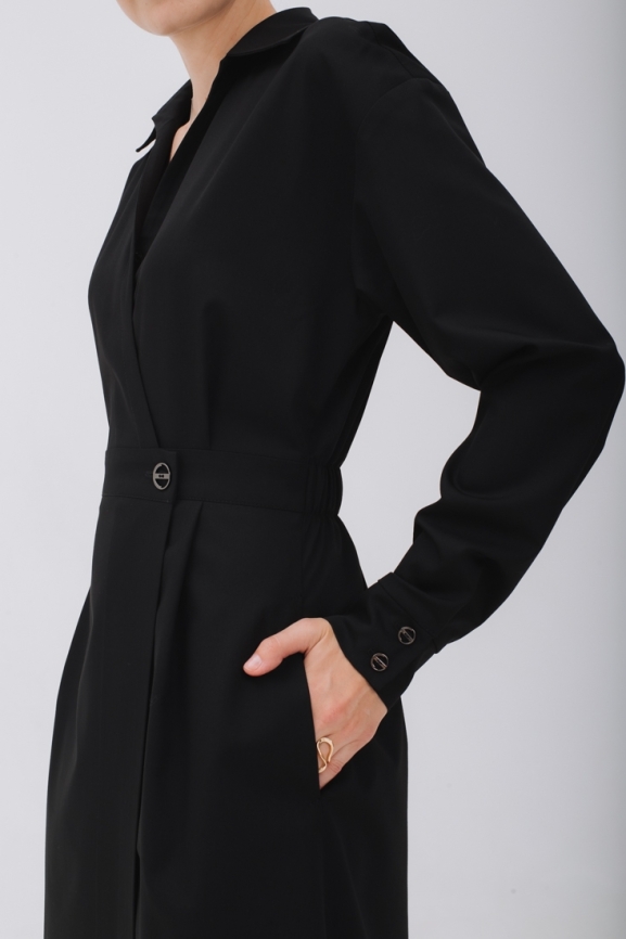 Черное платье-рубашка фото 3