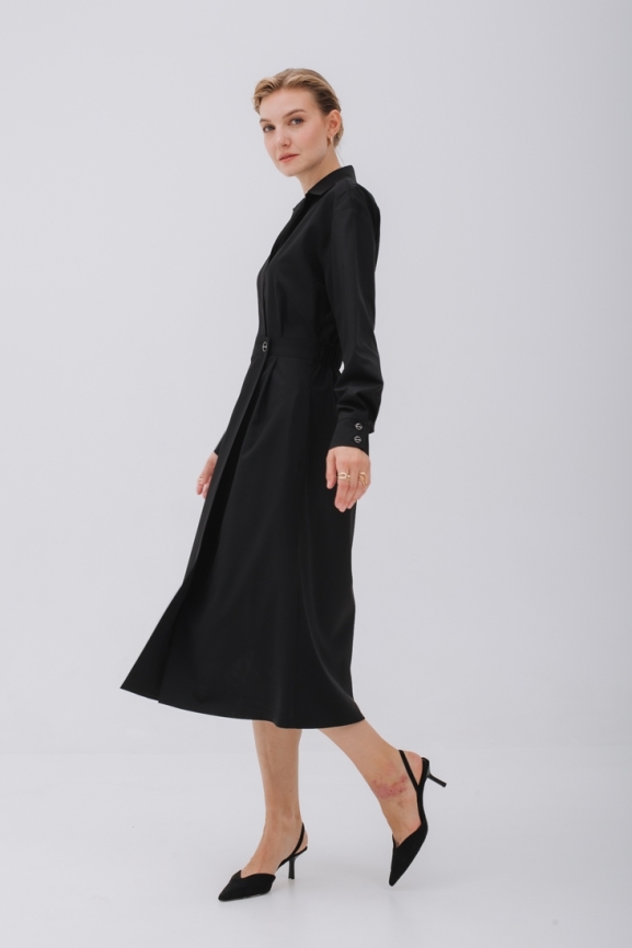 Черное платье-рубашка фото 10